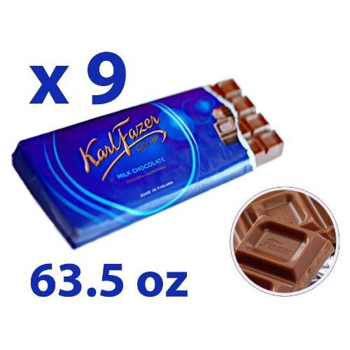 9 Bars Of Karl Fazer Finland Original Milk Chocolate