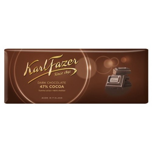 9 Bars Of Karl Fazer Dark Chocolate, Cocoa 47% Finland