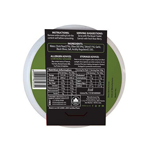 Ready To Eat Classic &Amp; Black Olives Hummus Shelf Stable &Amp; Gluten