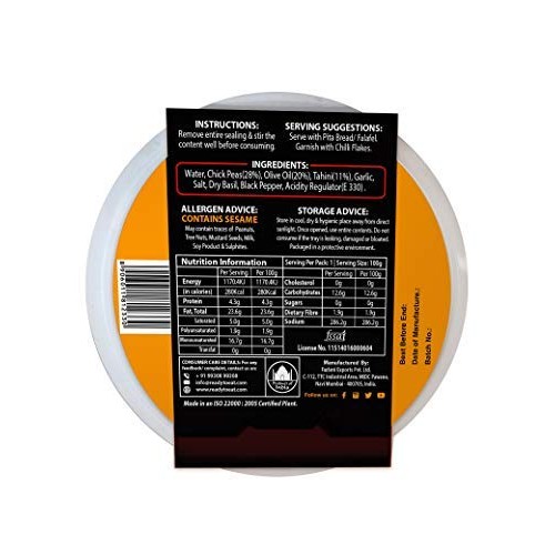 Ready To Eat Classic &Amp; Black Olives Hummus Shelf Stable &Amp; Gluten