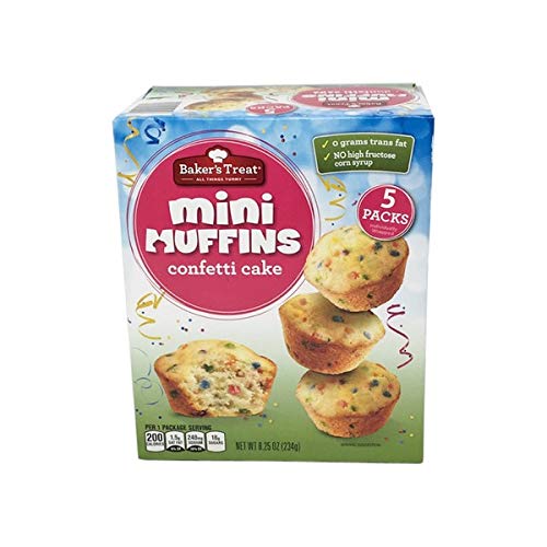 Bakers Treat Mini Muffins: Confetti Snack Packs - 5 Packs 1 Box
