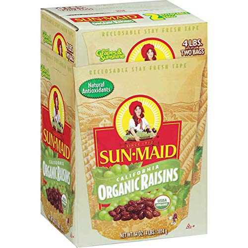 Sun-Maid Organic California Sun-Dried Raisins - 2 Pack 4 Lbs