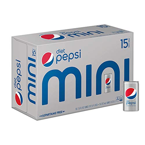 Diet Pepsi Zero Calorie/Sugar Soda Mini-Cans Soft Drink - 15 Pk