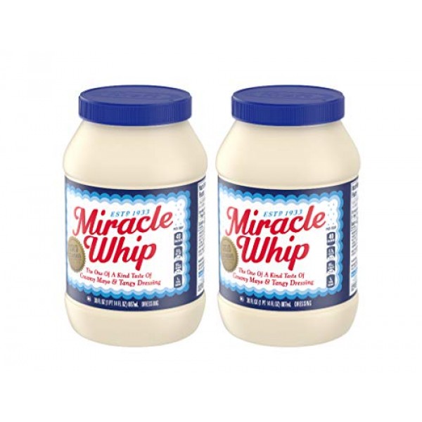 Kraft Gold Standard Recipe Miracle Whip - 2 Jars 30 oz ea + Bonus