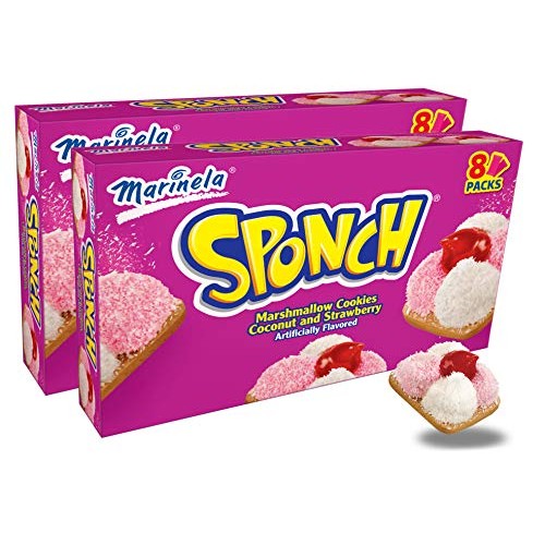 Marinela Sponch Coconut & Strawberry Marshmallow Cookie Treats -...