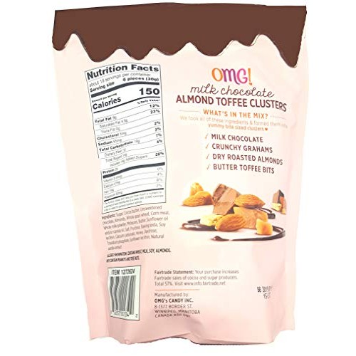 OMG MILK CHOCOLATE ALMOND TOFFEE CLUSTERS - 20oz