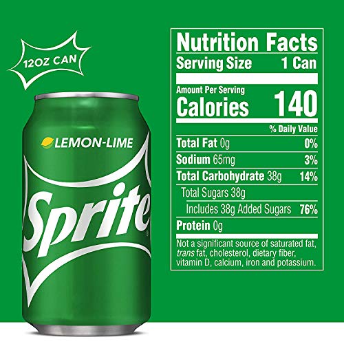 Sprite Lemon-Lime Natural-Flavored Soda Beverage Soft Drink Cans