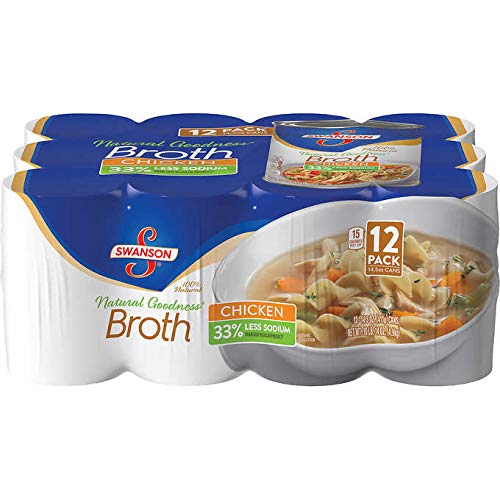 Swanson 100% Natural Goodness 33% Less Sodium Chicken Broth - 12