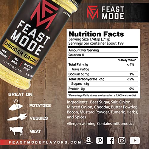 Cheddar Bacon - Feast Mode Flavors - Low Sodium, No Msg, Gluten