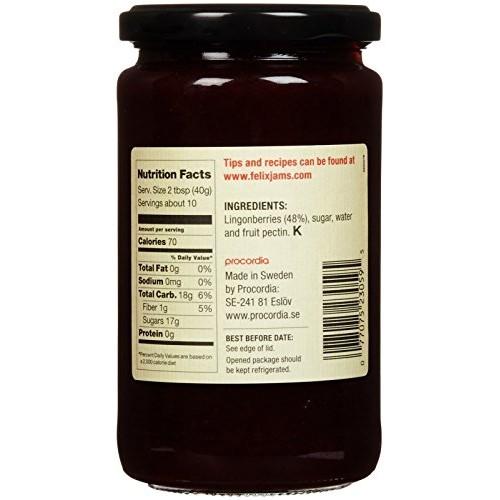 Felix Wild Natural Lingonberries In Jar, 14.5 Ounce