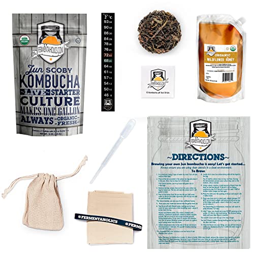 1 Gallon Jun Kombucha Starter Kit - Includes Usda Organic Jun Sc