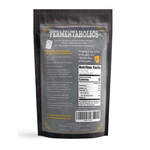 Fermentaholics Usda Certified Organic Kombucha Tea Blend 8 Oz |