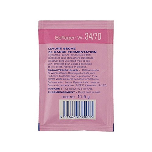 Fermentis Dry Yeast - Saflager W-34/70 11.5 G Pack Of 5