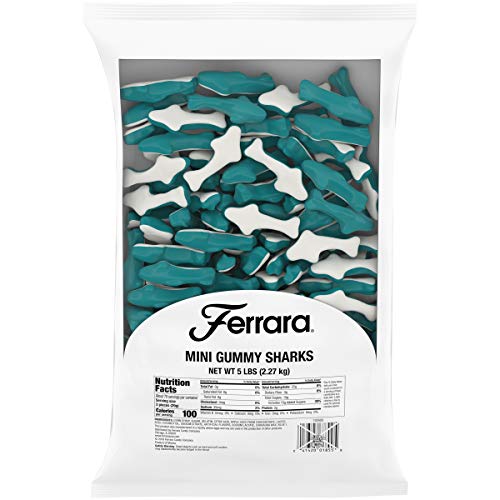 Gummy Sharks Large Candy - Ferrara Gummi Sharks Candy , Bulk 5 Lb