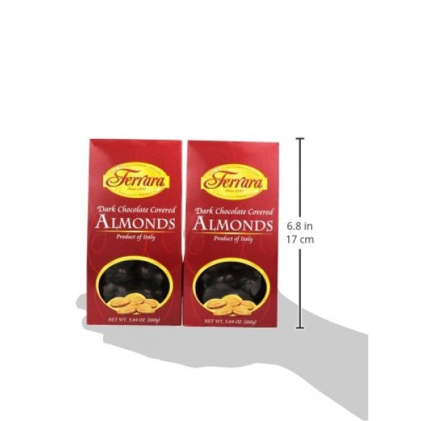 Ferrara Dark Chocolate Covered Almonds, 5.6-Ounce Boxes Pack Of 4