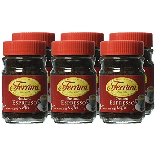 Ferrara Instant Espresso Coffee, 2-Ounce Glass Jars Pack Of 6
