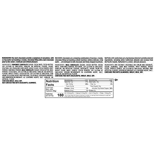 Ferrero Rocher Fine Hazelnut Milk Chocolates, 24 Count, Assorted