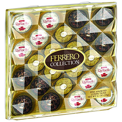 Ferrero Rocher Fine Hazelnut Milk Chocolates, 24 Count, Assorted