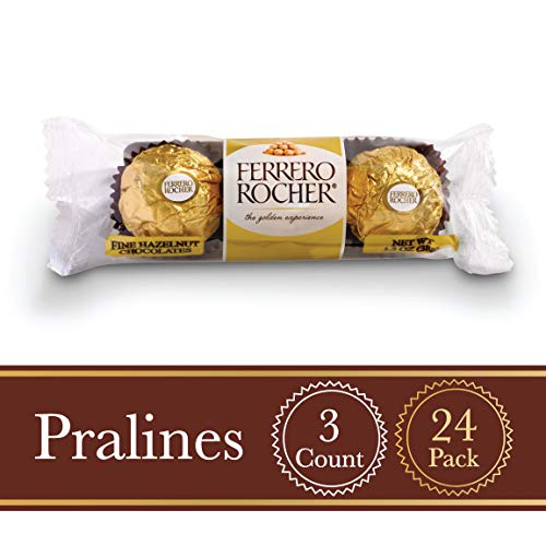 Ferrero Rocher Fine Hazelnut Milk Chocolate, 3 Count Individuall