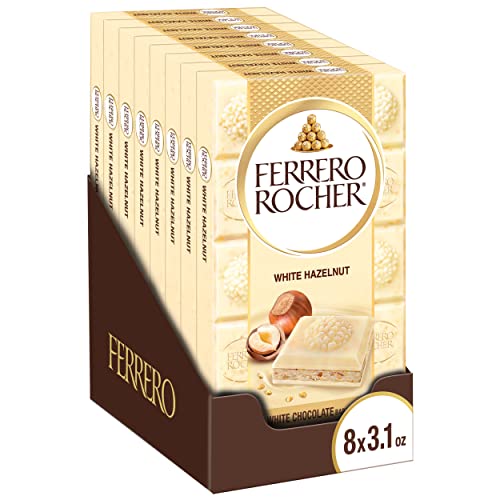 Ferrero Rocher Premium Chocolate Bars, White Chocolate Hazelnut ...
