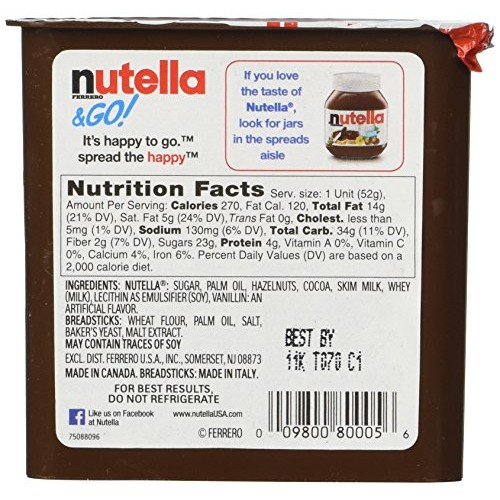 Nutella And Go! Snack - Case Of 12 - 52G
