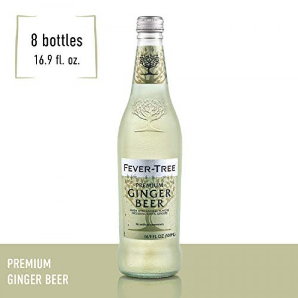 Fever-Tree Premium Ginger Beer - 500mL Bottles, Pack of 8 - Prem...