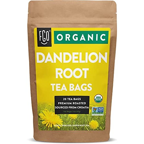 Organic Roasted Dandelion Root Tea Bags | 20 Tea Bags | Eco-Cons