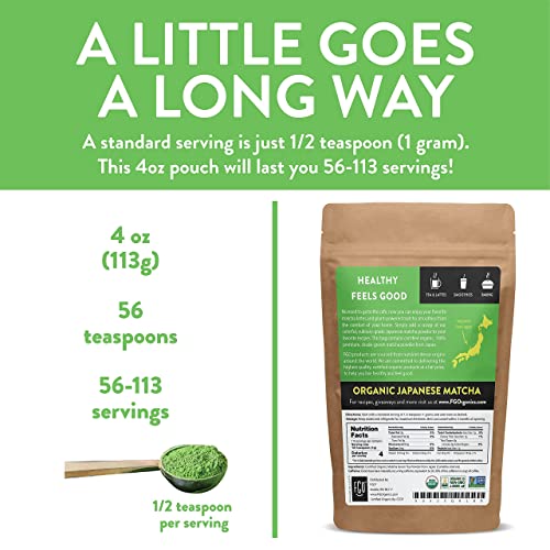FGO Organic Matcha Green Tea Powder, Japanese Culinary Grade, Re...