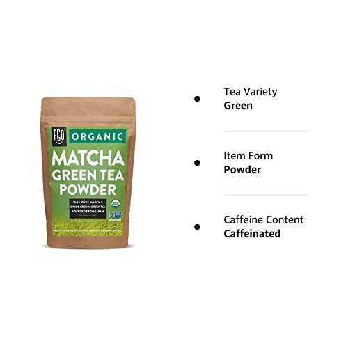 FGO Organic Matcha Green Tea Powder, Japanese Culinary Grade, Re...