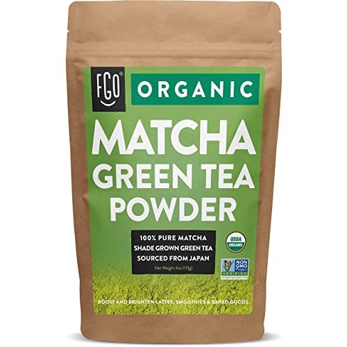 FGO Organic Matcha Green Tea Powder, Japanese Culinary Grade, Re...