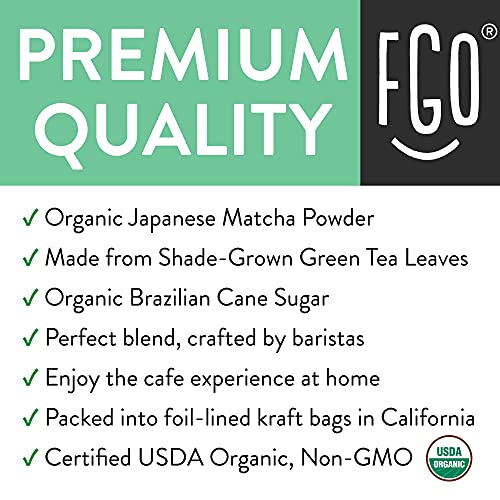 FGO Organic Sweet Matcha Latte Powder, Japanese Matcha, Brazilia...