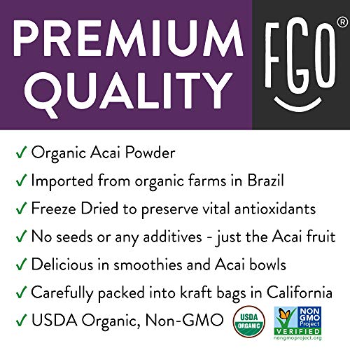 Organic Acai Powder Freeze-Dried | 4Oz Resealable Kraft Bag |
