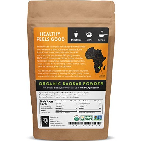 Organic Baobab Powder | 100% Raw From Zimbabwe- 12Oz/340G Reseal