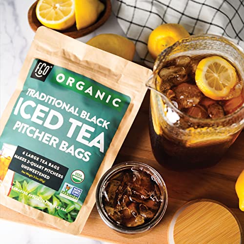 Organic Black Iced Tea Bags | 36 Pitcher Bags | Eco-Conscious Te...