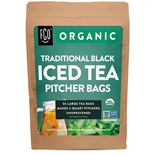 Organic Black Iced Tea Bags | 36 Pitcher Bags | Eco-Conscious Te...