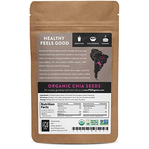 Organic Chia Seeds | Imported From Paraguay | 8Oz Resealable Bag