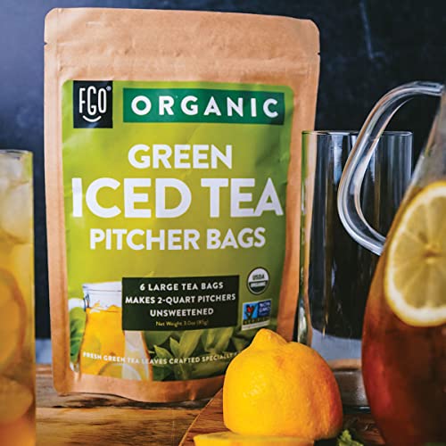 Organic Green Iced Tea Bags | 36 Pitcher Bags | Eco-Conscious Te...