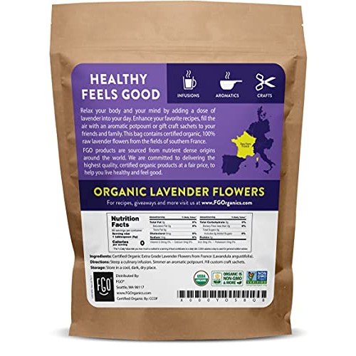 Organic Lavender Flowers Dried | Perfect For Tea, Baking, Lemona
