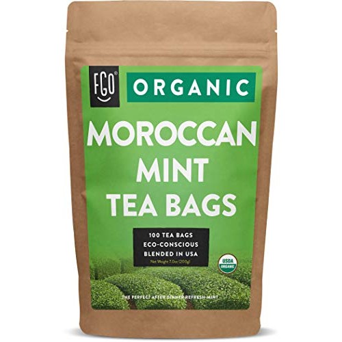 Organic Moroccan Mint Green Tea Bags | 100 Tea Bags | Eco-Consci