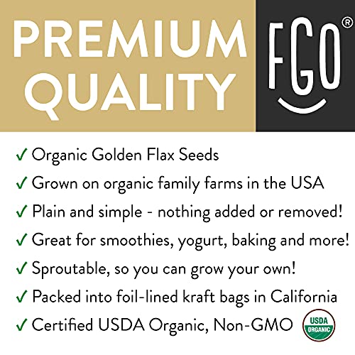 Organic Whole Golden Flax Seeds | Sproutable | Grown In Usa | 16
