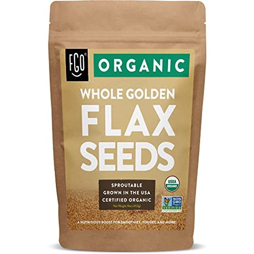 Organic Whole Golden Flax Seeds | Sproutable | Grown In Usa | 16