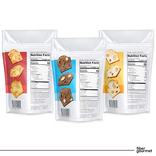 Fiber Gourmet Biscotti Bites, 3-Flavor Bundle Biscotti Cookies ...