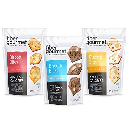 Fiber Gourmet Biscotti Bites, 3-Flavor Bundle Biscotti Cookies ...
