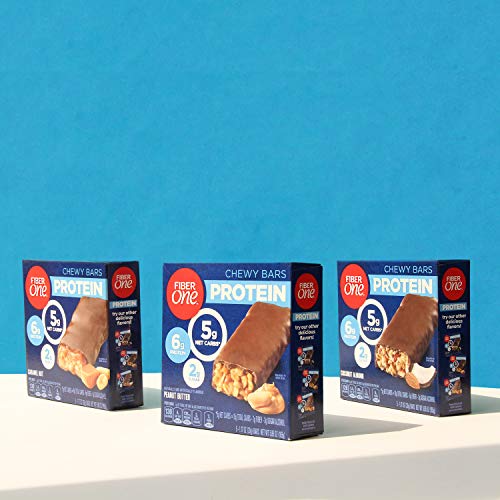Fiber One Protein Bar, Caramel Chewy Bars, 6G Protein, Snacks, 6