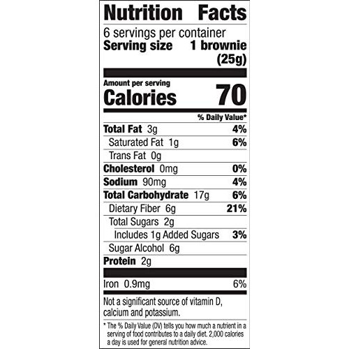 Fiber One Brownies, 70 Calorie Bar, 5 Net Carbs, Snacks, Chocola