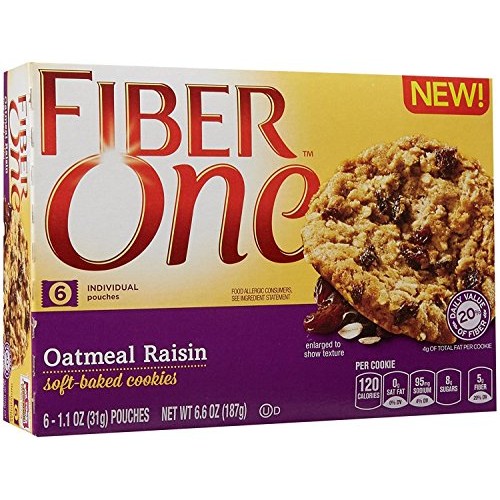 Fiber One Soft Baked Cookies - Oatmeal Raisin - 6.6 Oz Pack Of 3