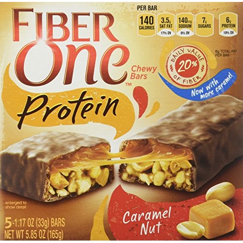 Fiber One, Protein, Chewy Bars, Caramel Nut , 5.85Oz Box Pack O