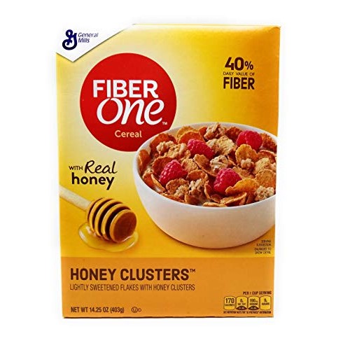 Fiber One Honey Clusters Lightly Sweetened Flakes 14.25 Oz. Pack