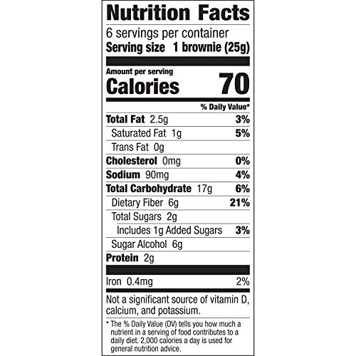 Fiber One Brownies, 70 Calories, 5 Net Carbs, Snacks, Chocolate