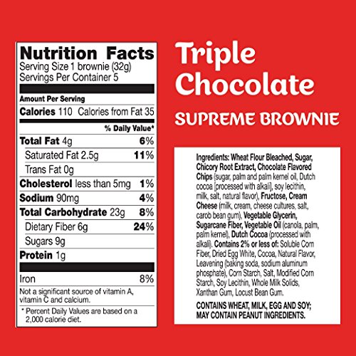 Fiber One Supreme Brownie Triple Chocolate, 5 Count Pack Of 8